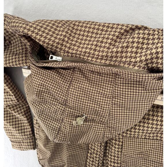 FourSquare Womens Snowboard Jacket Tan Brown Houndstooth Ski Winter NWOT 10K - Picture 6 of 8